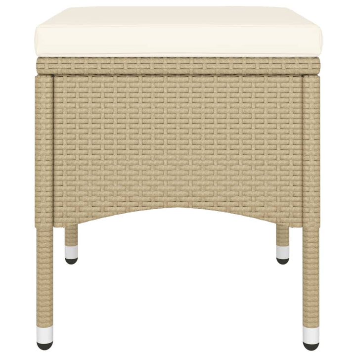 bistrosæt til haven 5 dele polyrattan og hærdet glas beige