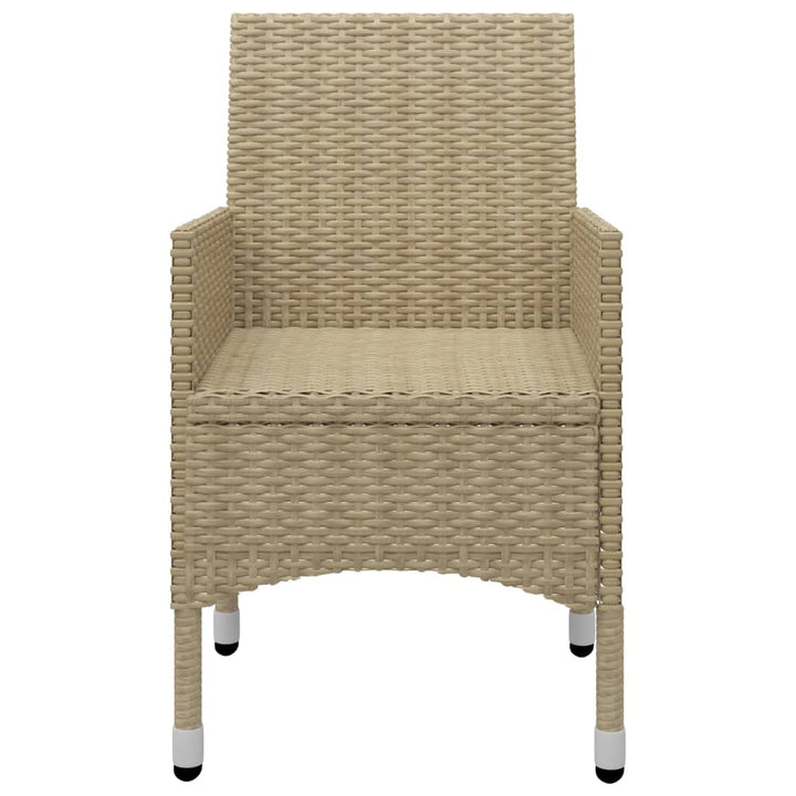 bistrosæt til haven 3 dele polyrattan og hærdet glas beige