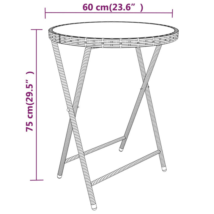 bistrosæt til haven 5 dele polyrattan og hærdet glas grå