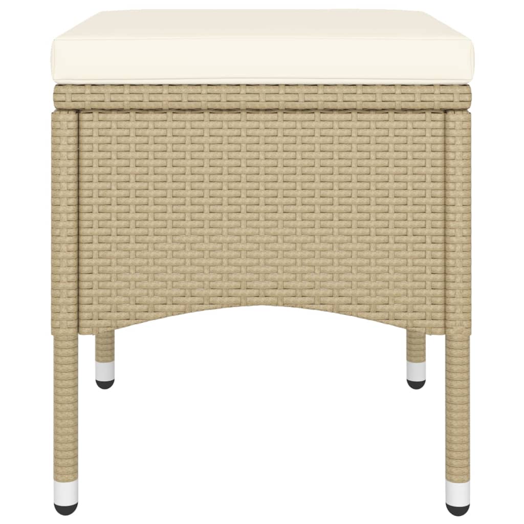 bistrosæt til haven 5 dele polyrattan og hærdet glas beige