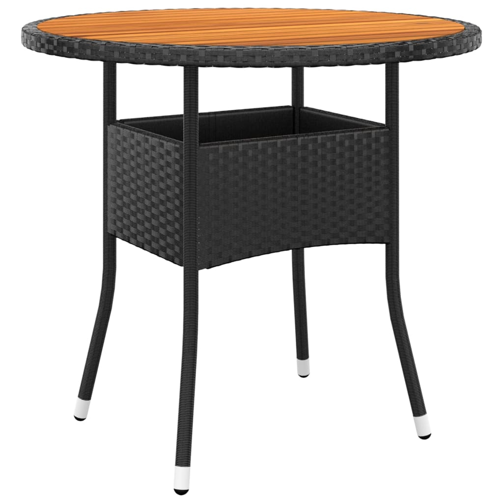 bistrosæt til haven 3 dele polyrattan sort