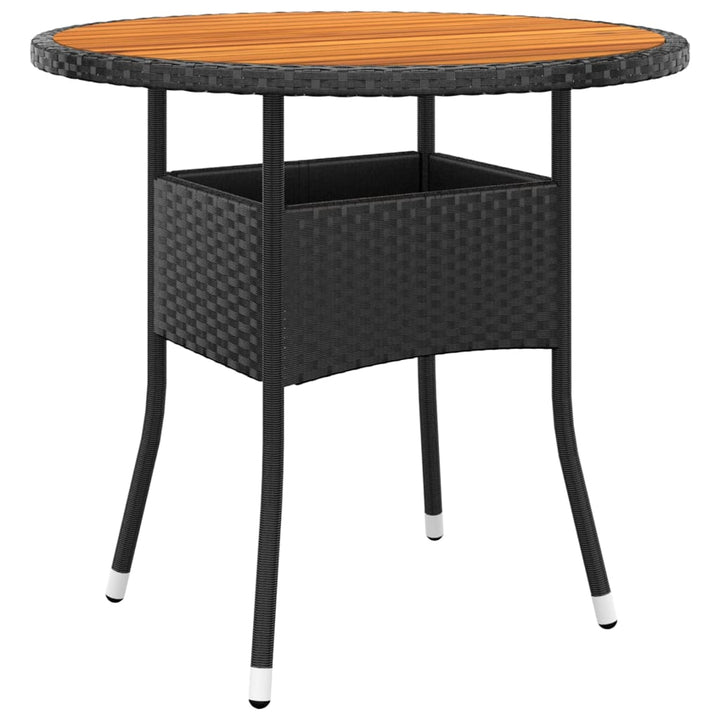 bistrosæt til haven 3 dele polyrattan sort