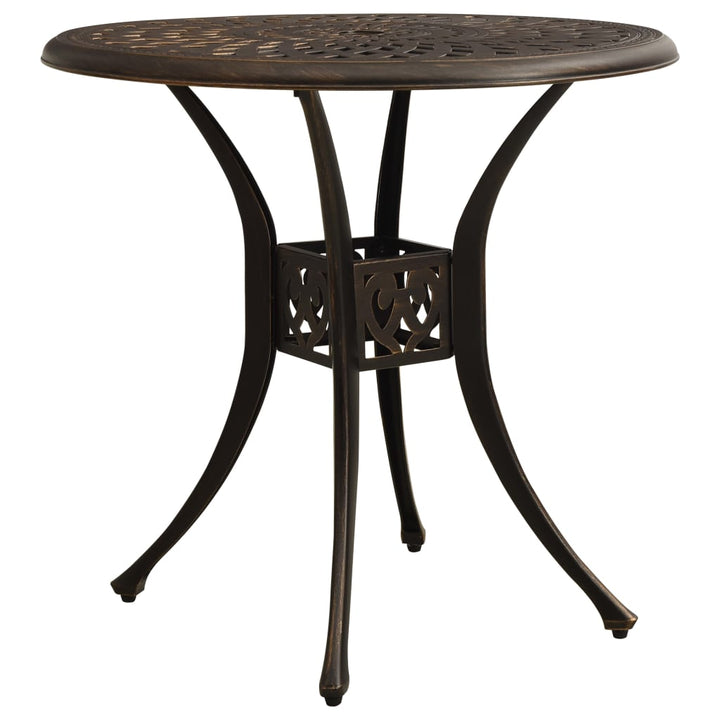 havebord 78x78x72 cm støbt aluminium bronzefarvet