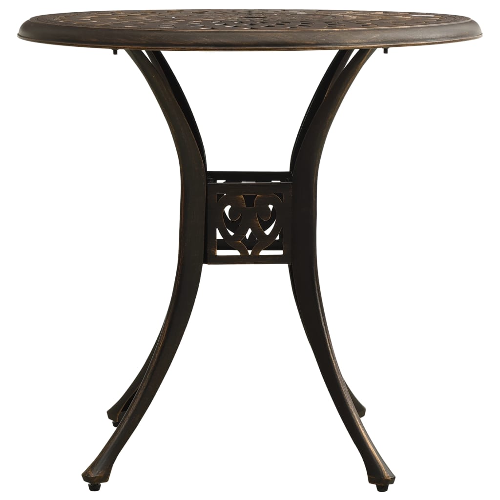 havebord 78x78x72 cm støbt aluminium bronzefarvet