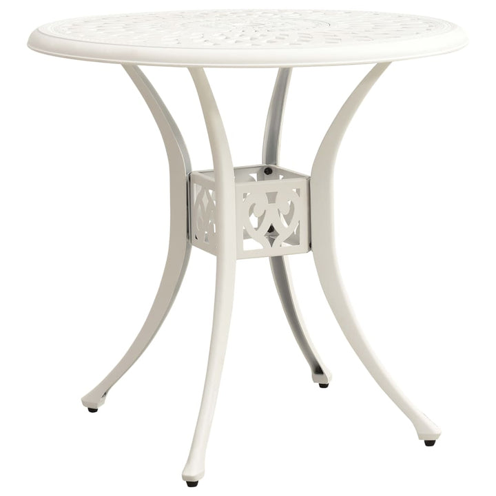 havebord 78x78x72 cm støbt aluminium hvid