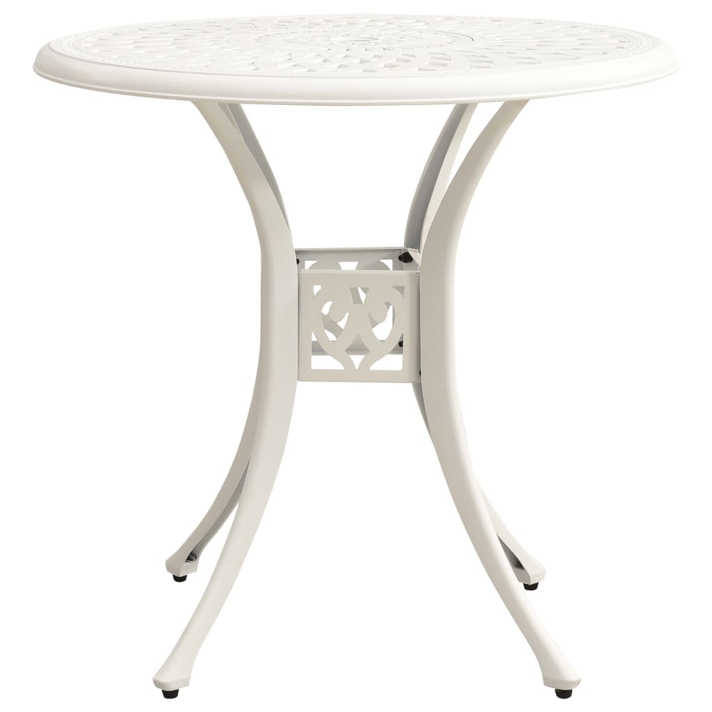 havebord 78x78x72 cm støbt aluminium hvid