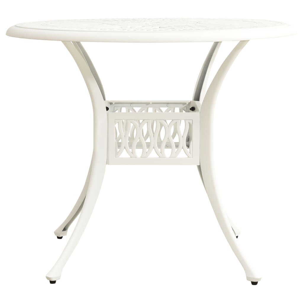 havebord 90x90x74 cm støbt aluminium hvid