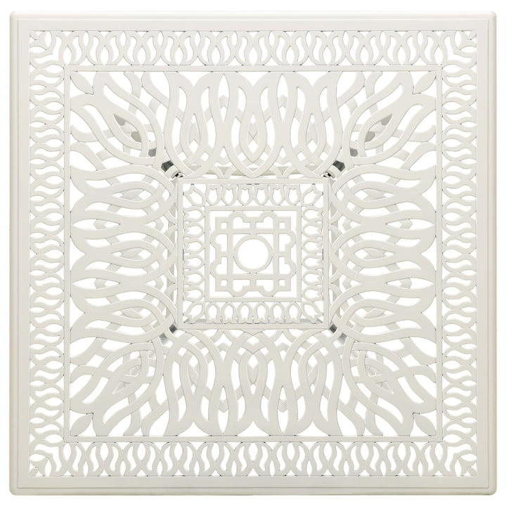havebord 90x90x73 cm støbt aluminium hvid