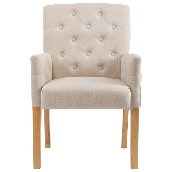 spisebordsstole med armlæn 2 stk. stof beige