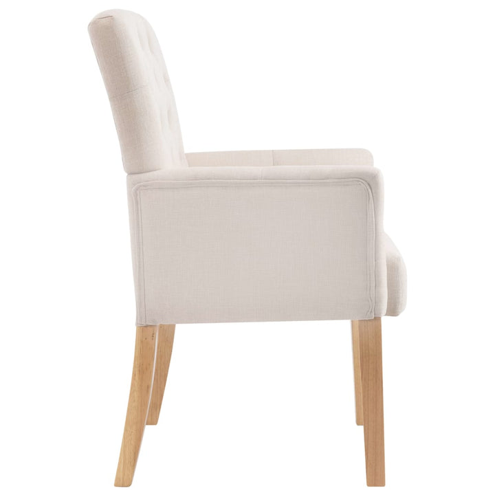 spisebordsstole med armlæn 2 stk. stof beige