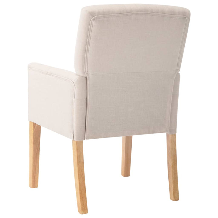 spisebordsstole med armlæn 2 stk. stof beige