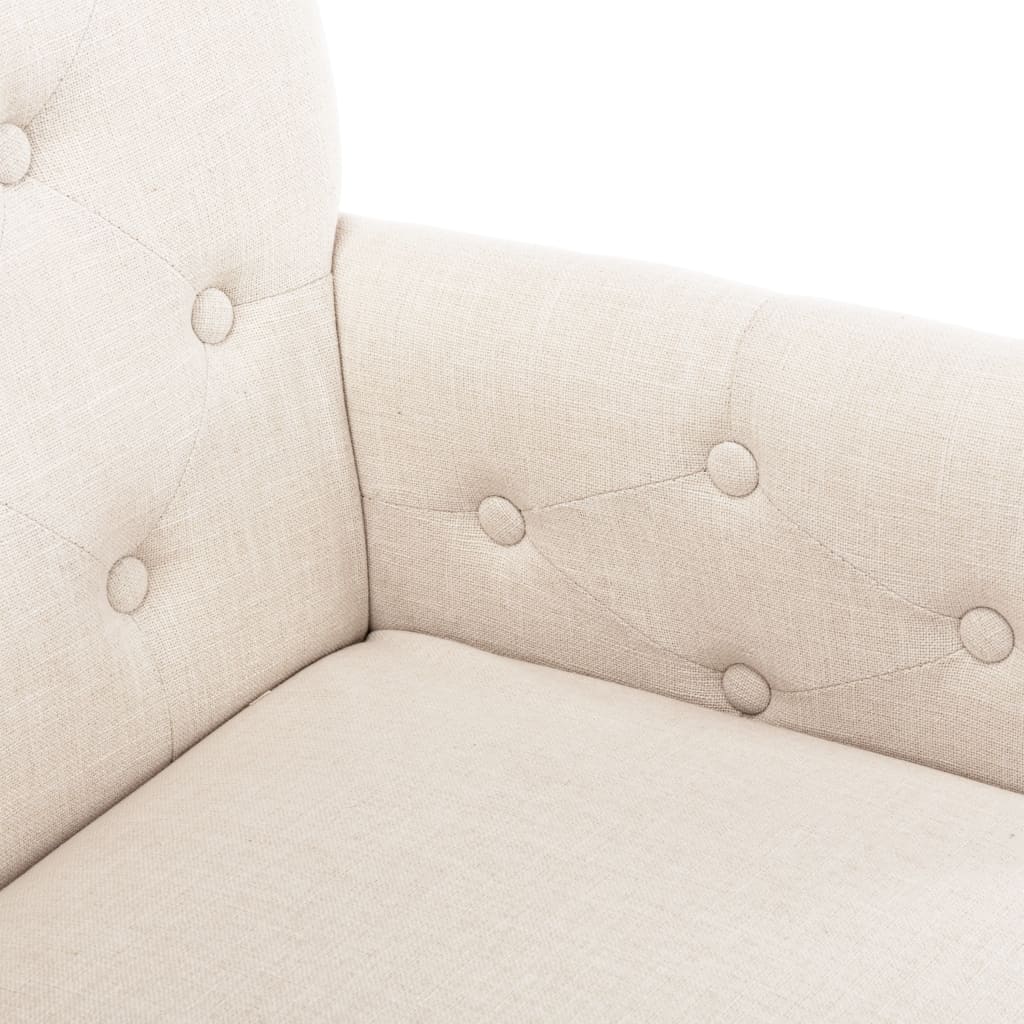 spisebordsstole med armlæn 2 stk. stof beige
