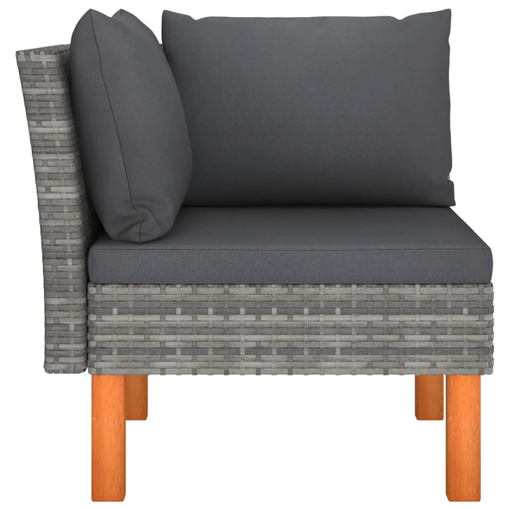 hjørnedel til sofa polyrattan og massivt eukalyptustræ