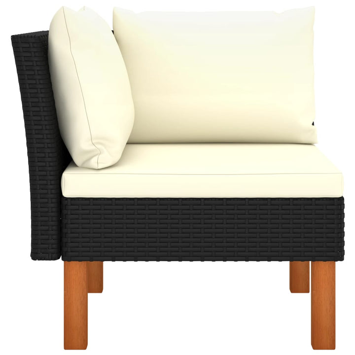 hjørnedele til sofa 2 stk. polyrattan og massivt eukalyptustræ
