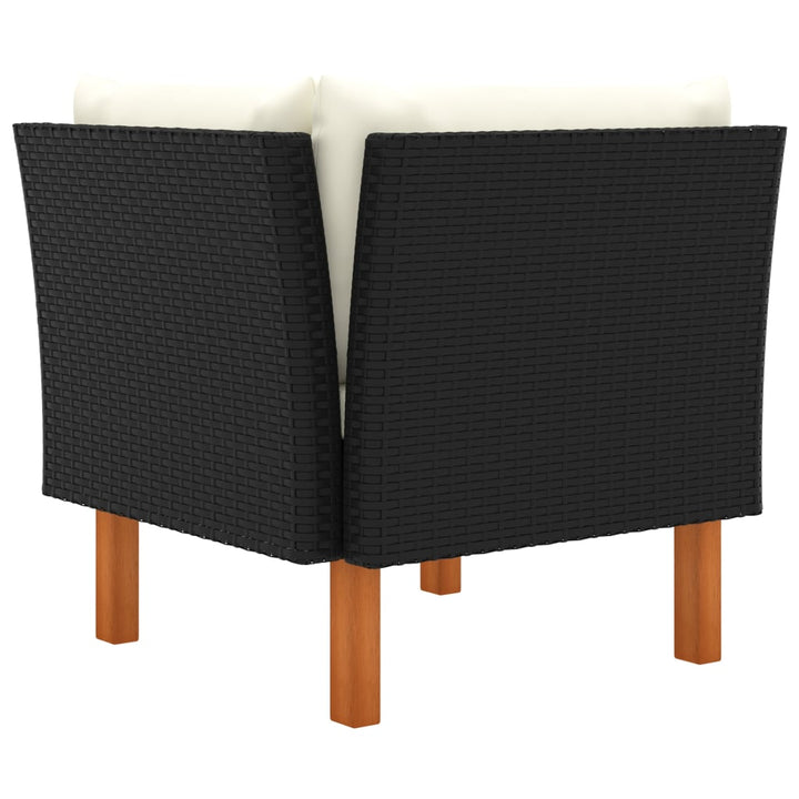 hjørnedele til sofa 2 stk. polyrattan og massivt eukalyptustræ