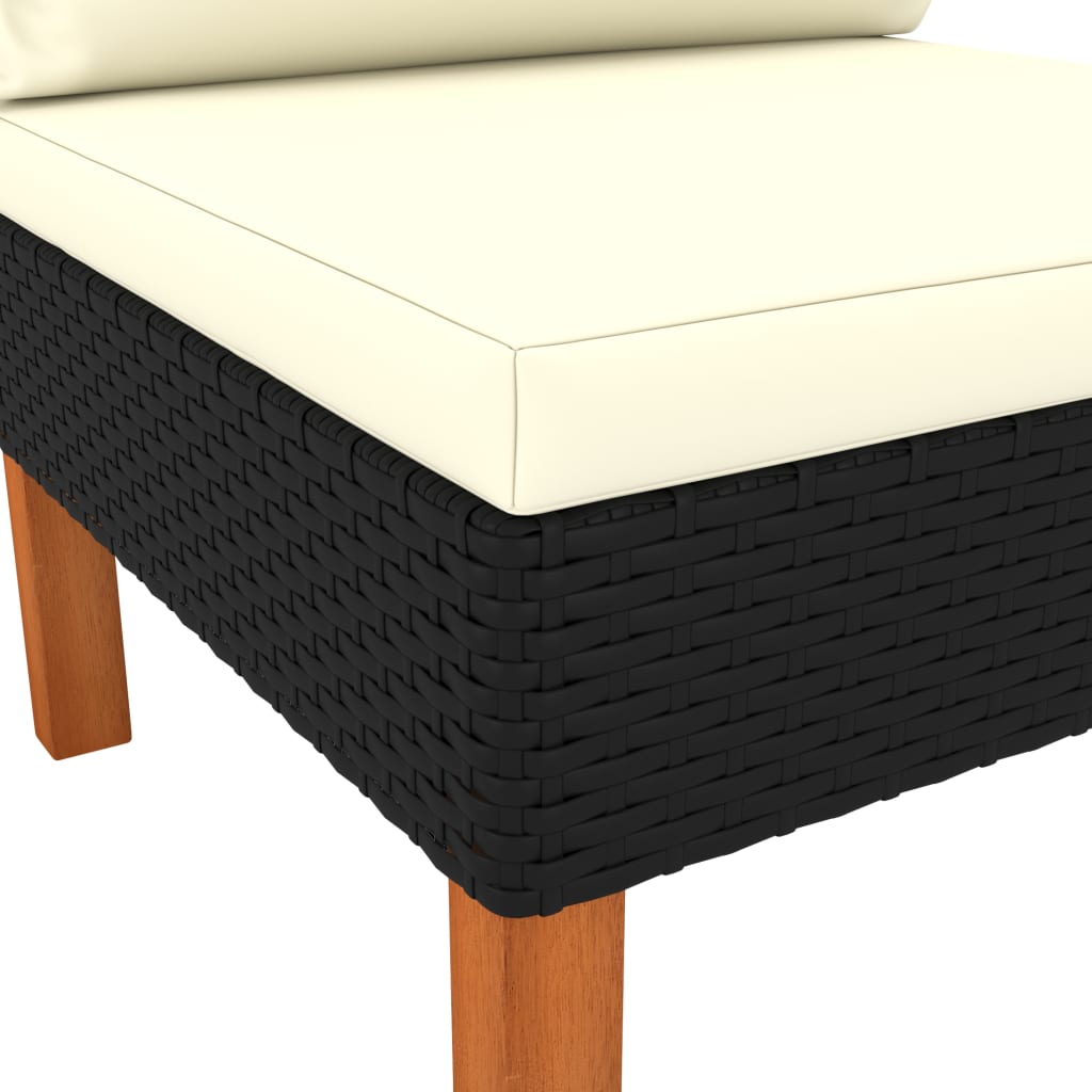 midterdele til sofa 3 stk. polyrattan og massivt eukalyptustræ