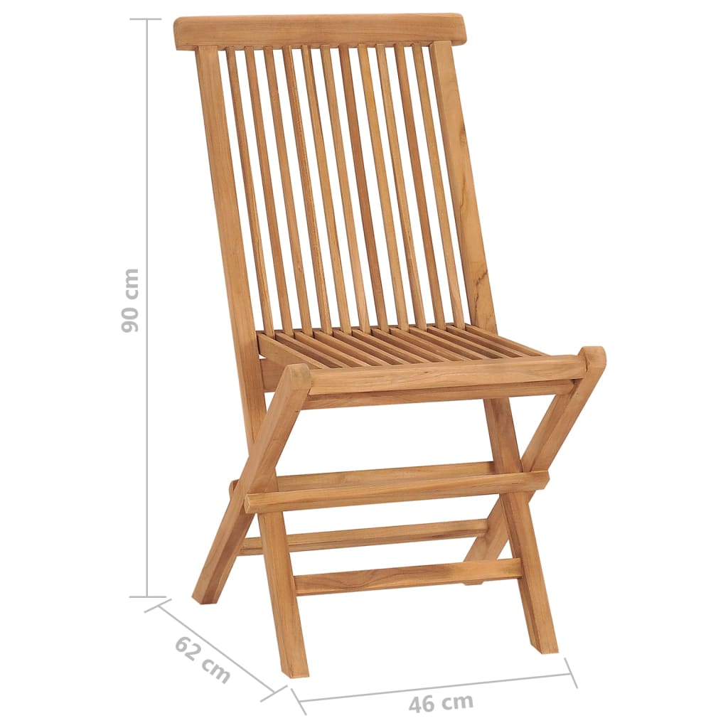 foldbare havestole 2 stk. massivt teaktræ