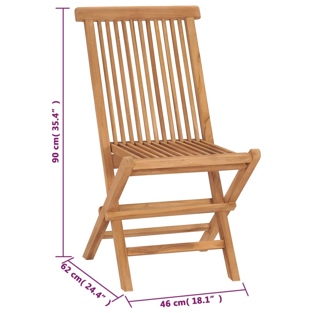 foldbare havestole 4 stk. massivt teaktræ