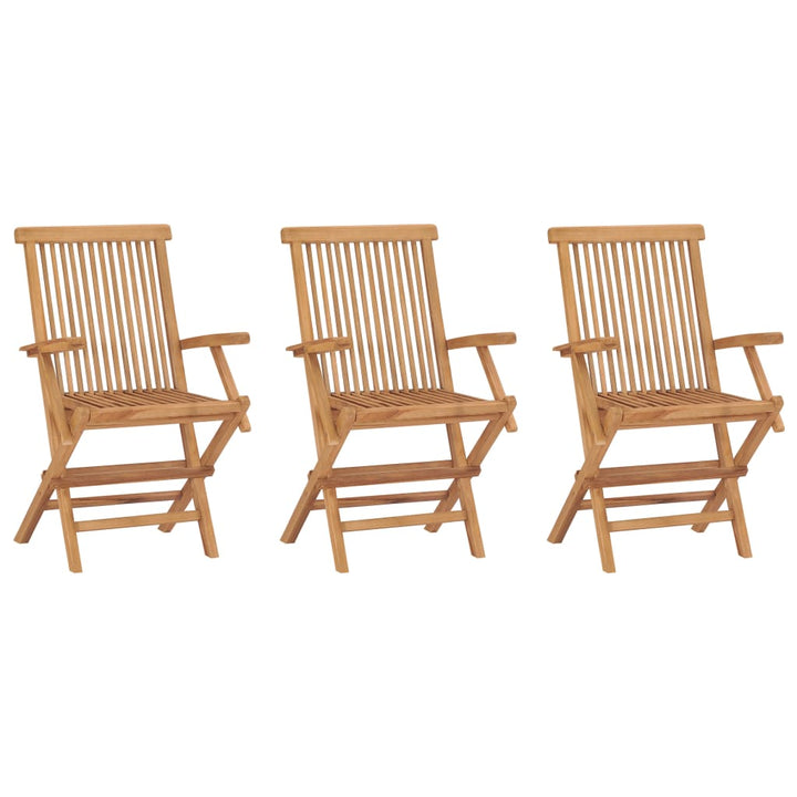 foldbare havestole 3 stk. massivt teaktræ