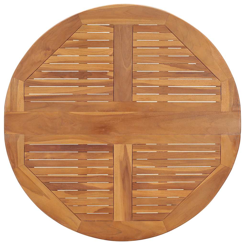 foldbart havebord Ø90x75 cm massivt teaktræ
