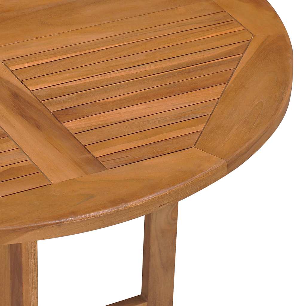 foldbart havebord Ø90x75 cm massivt teaktræ