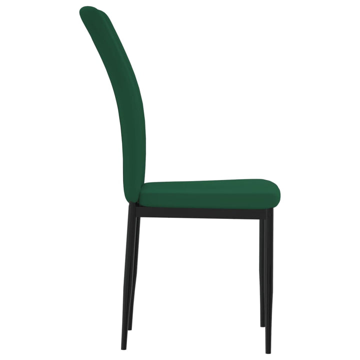 spisebordsstole 4 stk. velour mørkegrøn