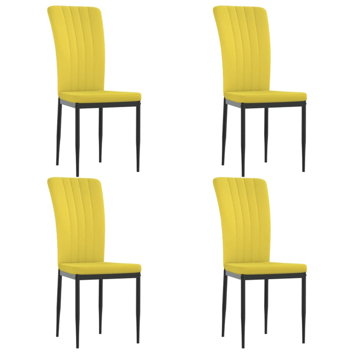 spisebordsstole 4 stk. velour sennepsgul