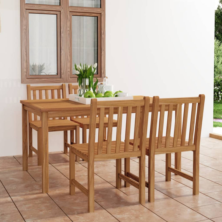 5-delt havespisesæt 150x90 cm massivt teaktræ