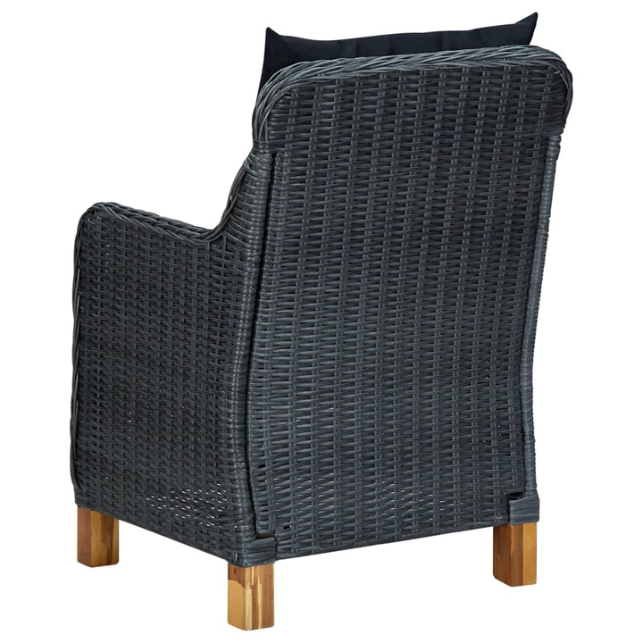 udendørs spisebordssæt 9 dele med hynder polyrattan mørkegrå