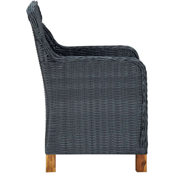 udendørs spisebordssæt 9 dele med hynder polyrattan mørkegrå