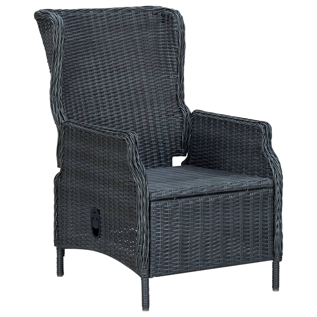udendørs spisebordssæt 9 dele med hynder polyrattan mørkegrå