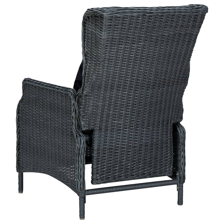 udendørs spisebordssæt 9 dele med hynder polyrattan mørkegrå