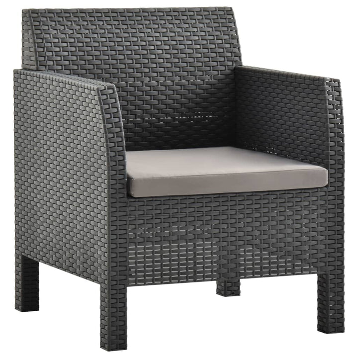 havestol med hynde antracit 63x65x76 cm PP rattan