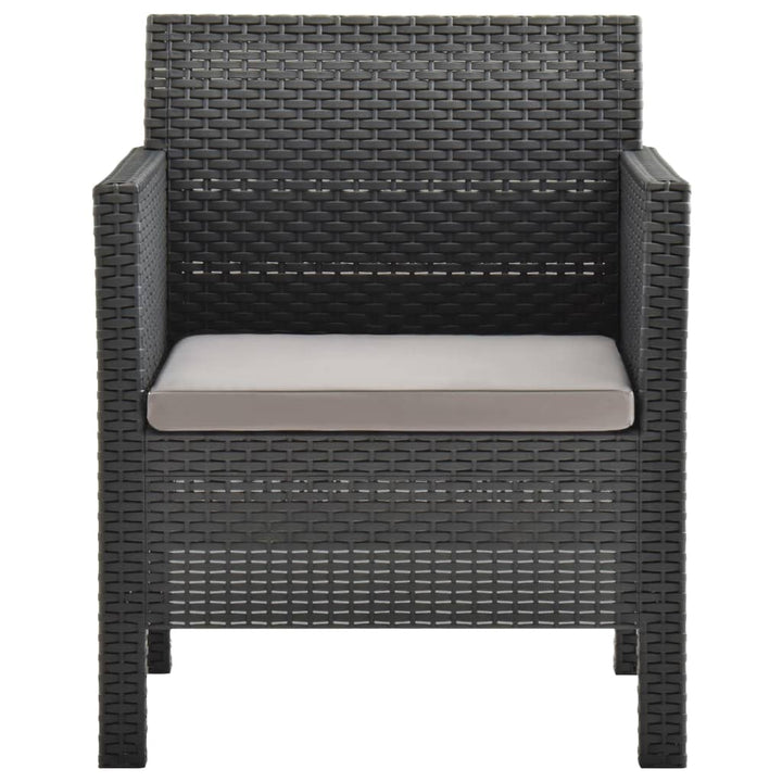 havestol med hynde antracit 63x65x76 cm PP rattan