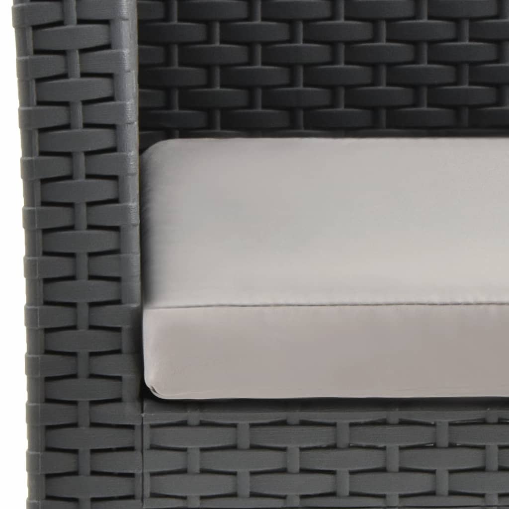 havestol med hynde antracit 63x65x76 cm PP rattan