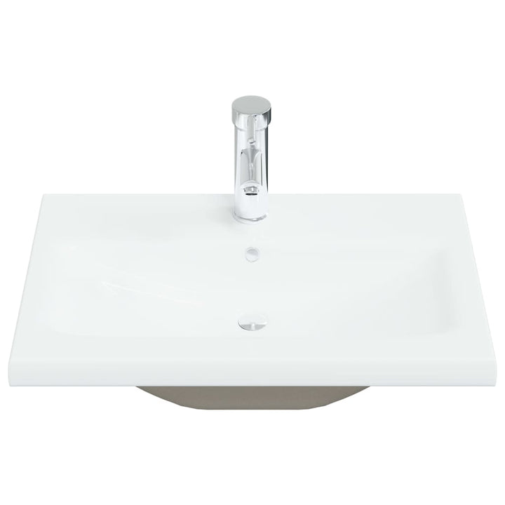 indbygget håndvask med hane 61x39x18 cm keramisk hvid