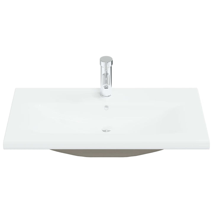 indbygget håndvask med hane 81x39x18 cm keramisk hvid