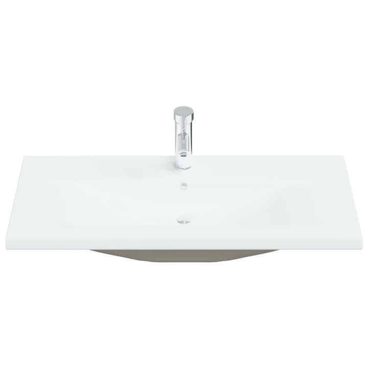 indbygget håndvask med hane 91x39x18 cm keramisk hvid