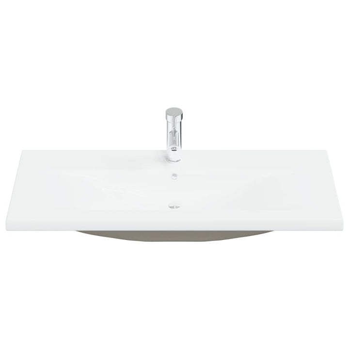 indbygget håndvask med hane 101x39x18 cm keramisk hvid