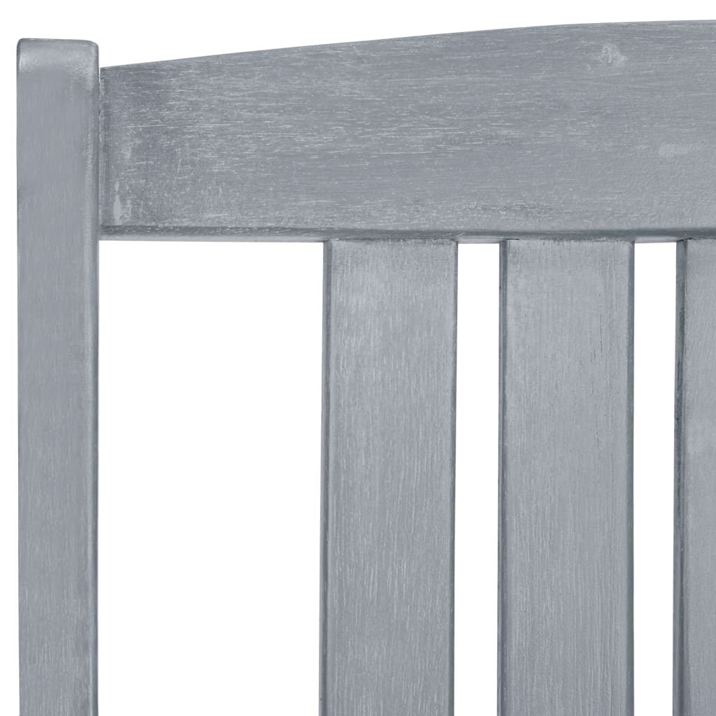 havestole med hynder 4 stk. massivt akacietræ grå