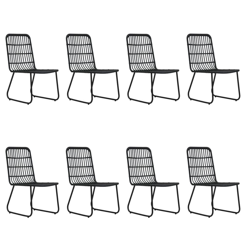 udendørs spisebordssæt 9 dele polyrattan og glas