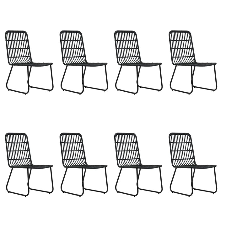 udendørs spisebordssæt 9 dele polyrattan og glas