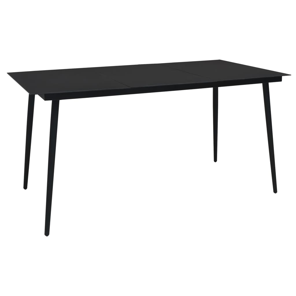 udendørs spisebordssæt 9 dele polyrattan og glas