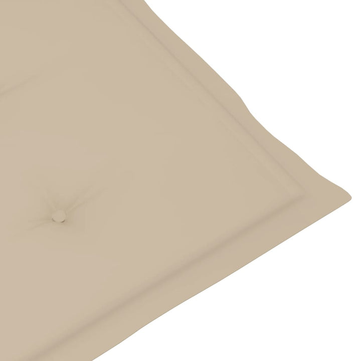 havestole 2 stk. med beige hynder massivt teaktræ