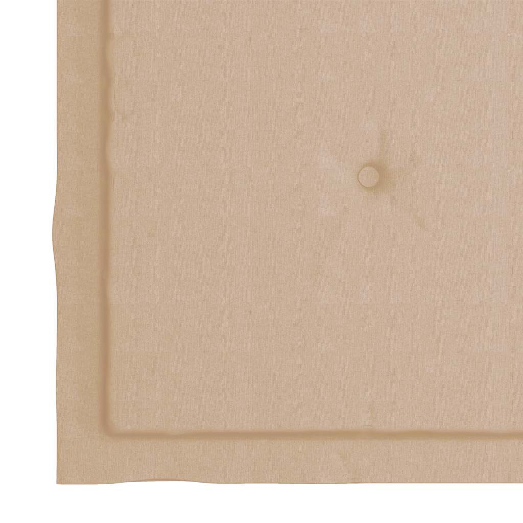 havestole med beige hynder 6 stk. massivt teaktræ