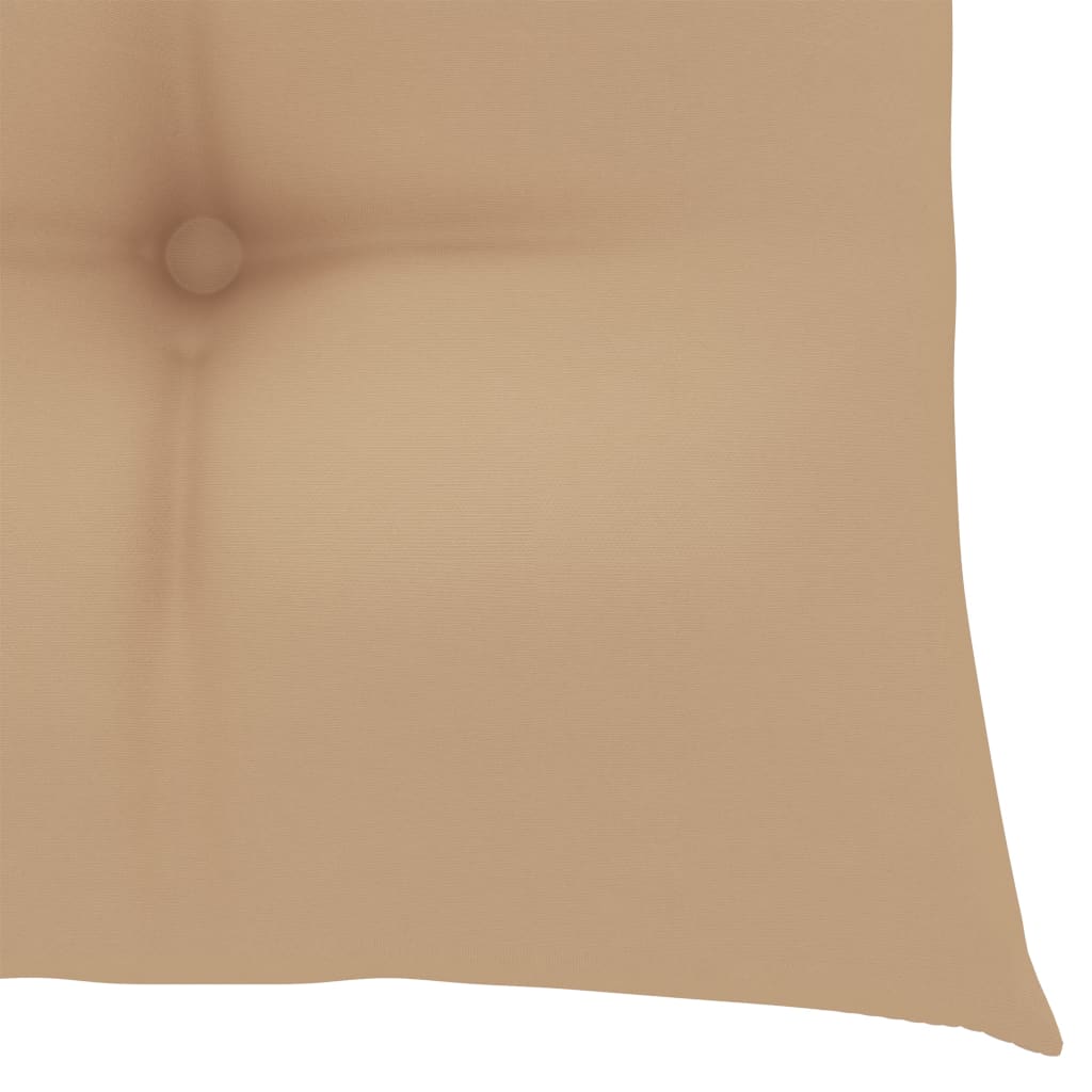 havestole med beige hynder 6 stk. massivt teaktræ