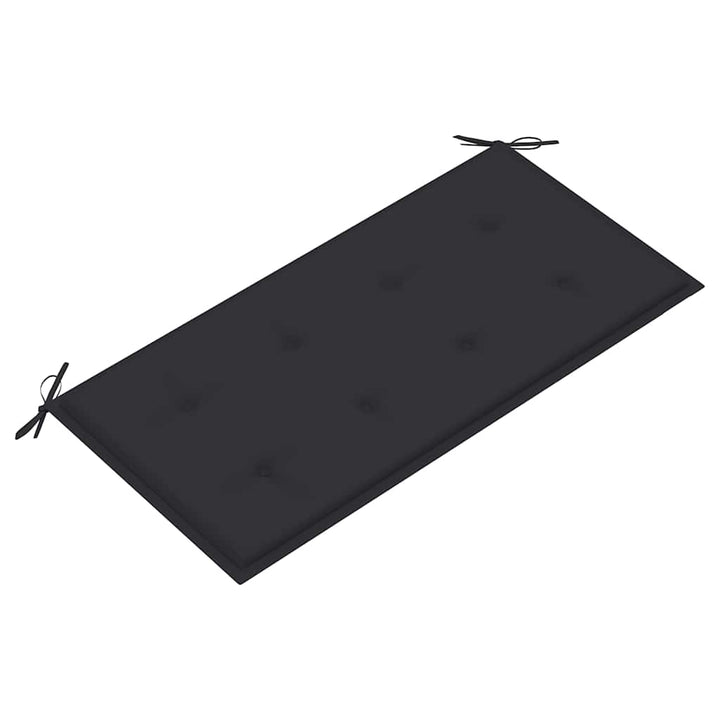 havebænk med antracitgrå hynde 112 cm massivt teaktræ