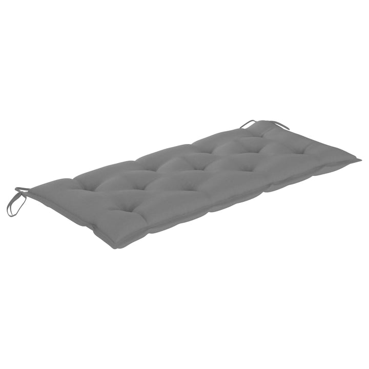 gyngesofa med grå hynde 170 cm massivt teaktræ