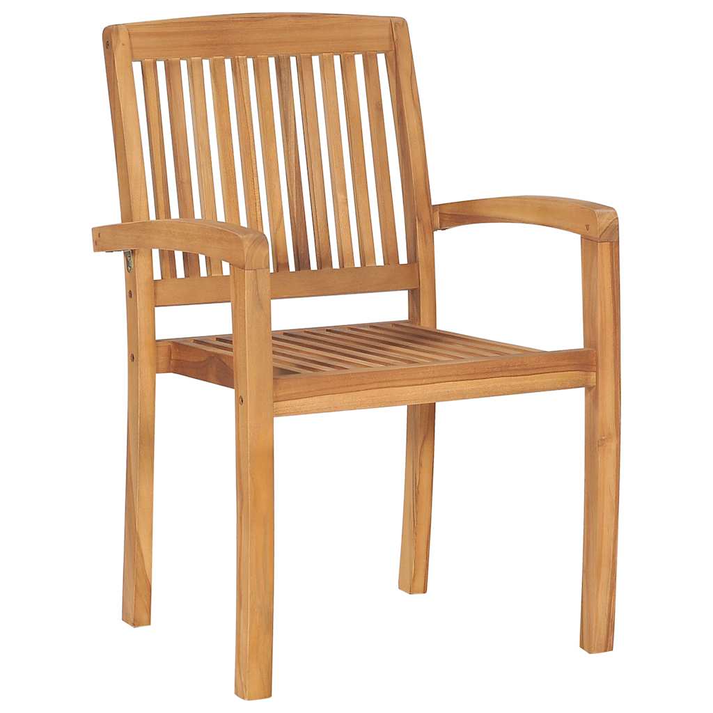 havestole 2 stk. med beige hynder massivt teaktræ