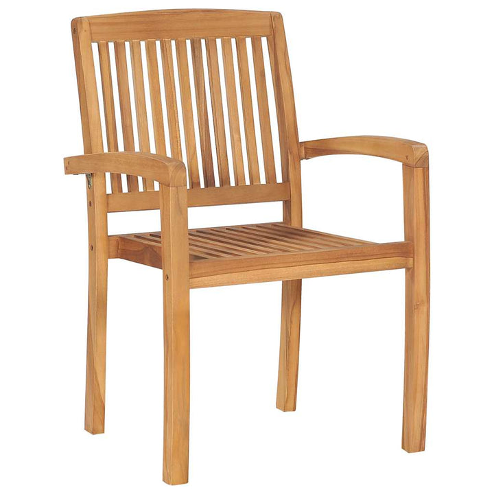 havestole 2 stk. med beige hynder massivt teaktræ